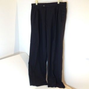 Vintage Perry Ellis Portfolio Modern Fit Black Dress Pants Mens Size 36x31